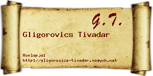 Gligorovics Tivadar névjegykártya